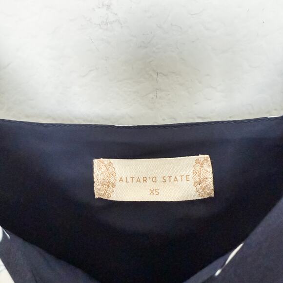 Altar’d State Mallory‎ Floral Cowl Neck Slip Dress Navy Size XS Coquette Cottage - Picture 4 of 7